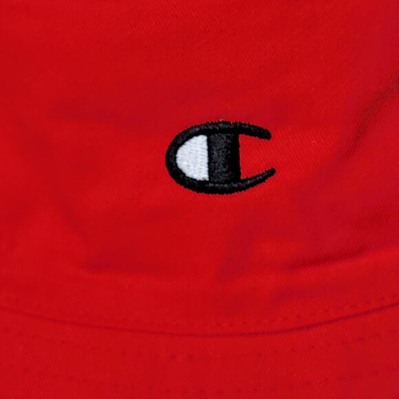 NWOT Champion Reversible Logo Script Bucket Hat L/XL Red All Over Print Spellout - Picture 4 of 12